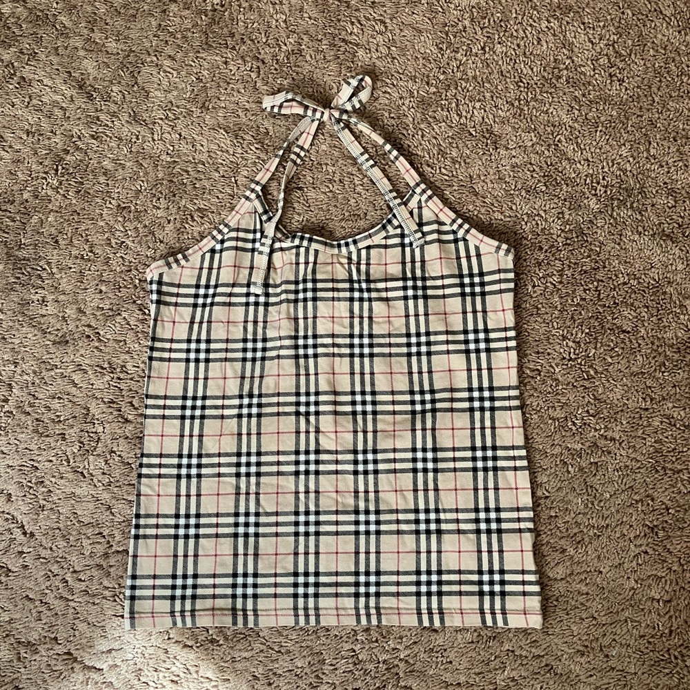 Vintage Burberry Plaid Halter Top